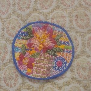 Colorful Floral Embroidered Patch
